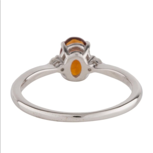 Brand New Citrine and Diamond 14k White Gold Ring $538 - Picture 3 of 6